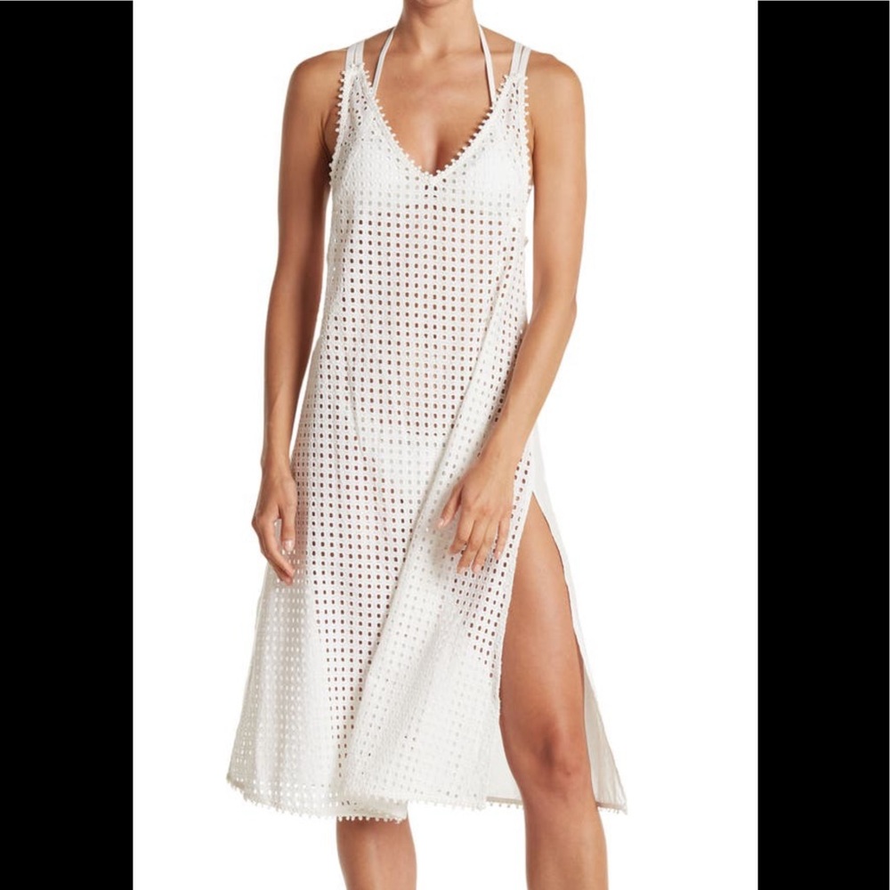 🔥🔥NWT ECHO Sheer Eyelet Midi Dress - Picture 1 of 11